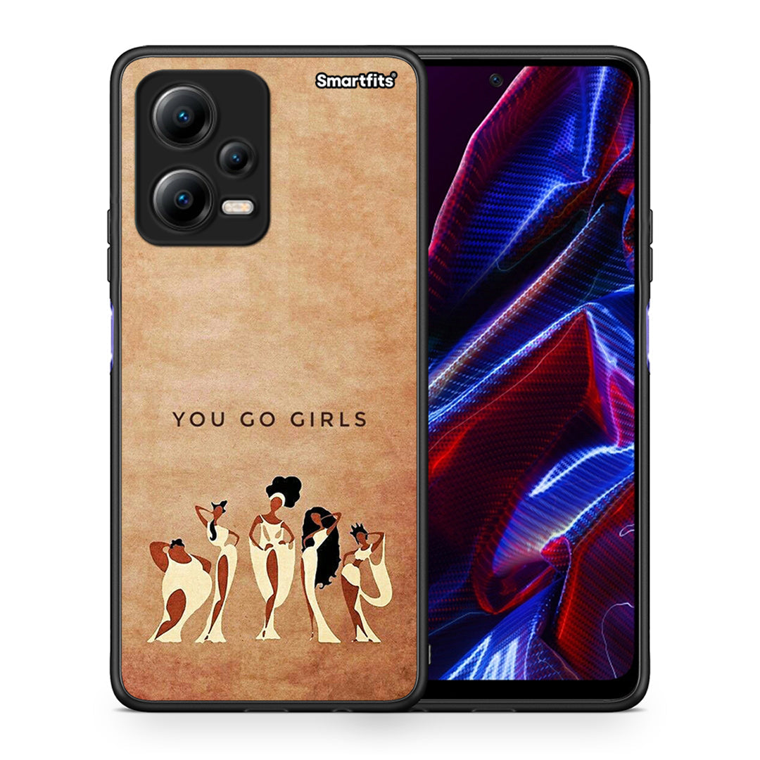 Θήκη Xiaomi Redmi Note 12 5G You Go Girl από τη Smartfits με σχέδιο στο πίσω μέρος και μαύρο περίβλημα | Xiaomi Redmi Note 12 5G You Go Girl Case with Colorful Back and Black Bezels