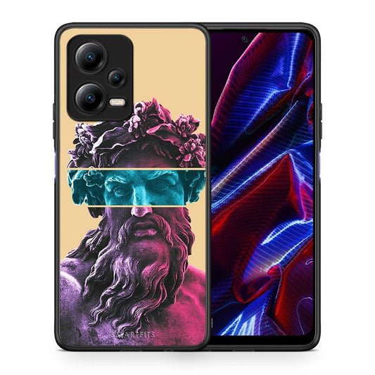 Θήκη Xiaomi Redmi Note 12 5G Zeus Art από τη Smartfits με σχέδιο στο πίσω μέρος και μαύρο περίβλημα | Xiaomi Redmi Note 12 5G Zeus Art Case with Colorful Back and Black Bezels