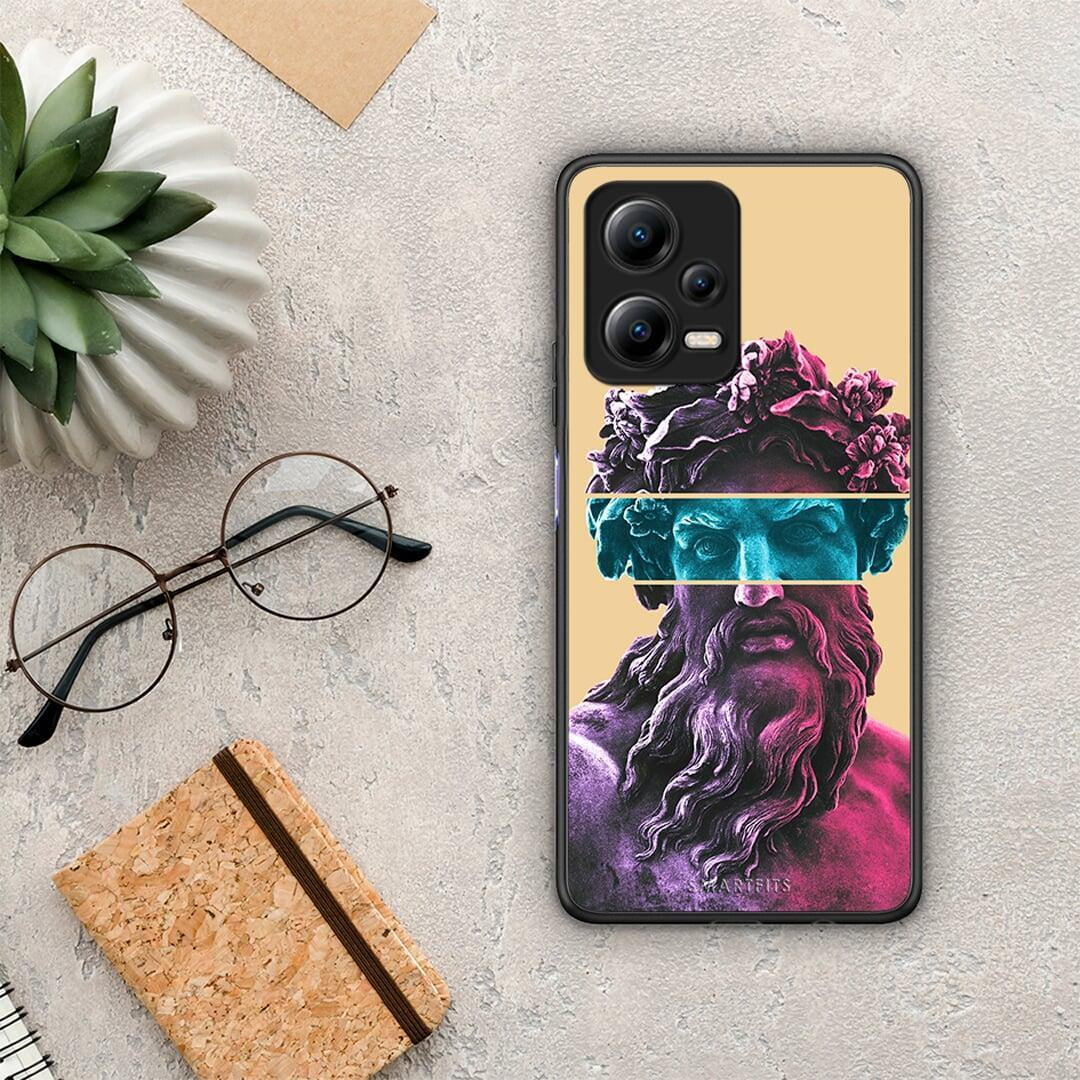 Θήκη Xiaomi Redmi Note 12 5G Zeus Art από τη Smartfits με σχέδιο στο πίσω μέρος και μαύρο περίβλημα | Xiaomi Redmi Note 12 5G Zeus Art Case with Colorful Back and Black Bezels