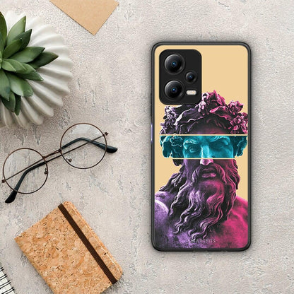 Θήκη Xiaomi Redmi Note 12 5G Zeus Art από τη Smartfits με σχέδιο στο πίσω μέρος και μαύρο περίβλημα | Xiaomi Redmi Note 12 5G Zeus Art Case with Colorful Back and Black Bezels