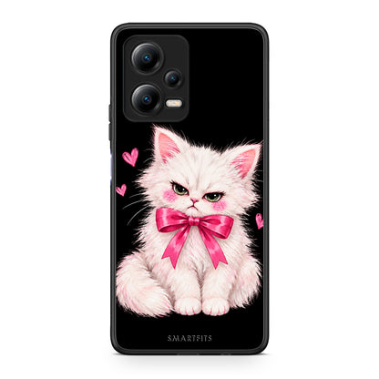 Θήκη Xiaomi Redmi Note 12 5G Grumpy Party Kitten on Black από τη Smartfits με σχέδιο στο πίσω μέρος και μαύρο περίβλημα | Xiaomi Redmi Note 12 5G Grumpy Party Kitten on Black case with colorful back and black bezels