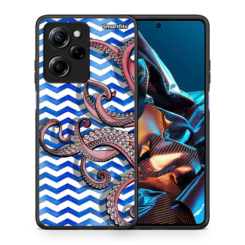 Θήκη Xiaomi Poco X5 Pro 5G Dual Chevron Devilfish από τη Smartfits με σχέδιο στο πίσω μέρος και μαύρο περίβλημα | Xiaomi Poco X5 Pro 5G Dual Chevron Devilfish Case with Colorful Back and Black Bezels