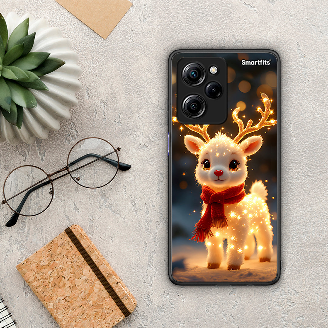 Θήκη Xiaomi Poco X5 Pro 5G Dual Christmas Cutie από τη Smartfits με σχέδιο στο πίσω μέρος και μαύρο περίβλημα | Xiaomi Poco X5 Pro 5G Dual Christmas Cutie Case with Colorful Back and Black Bezels