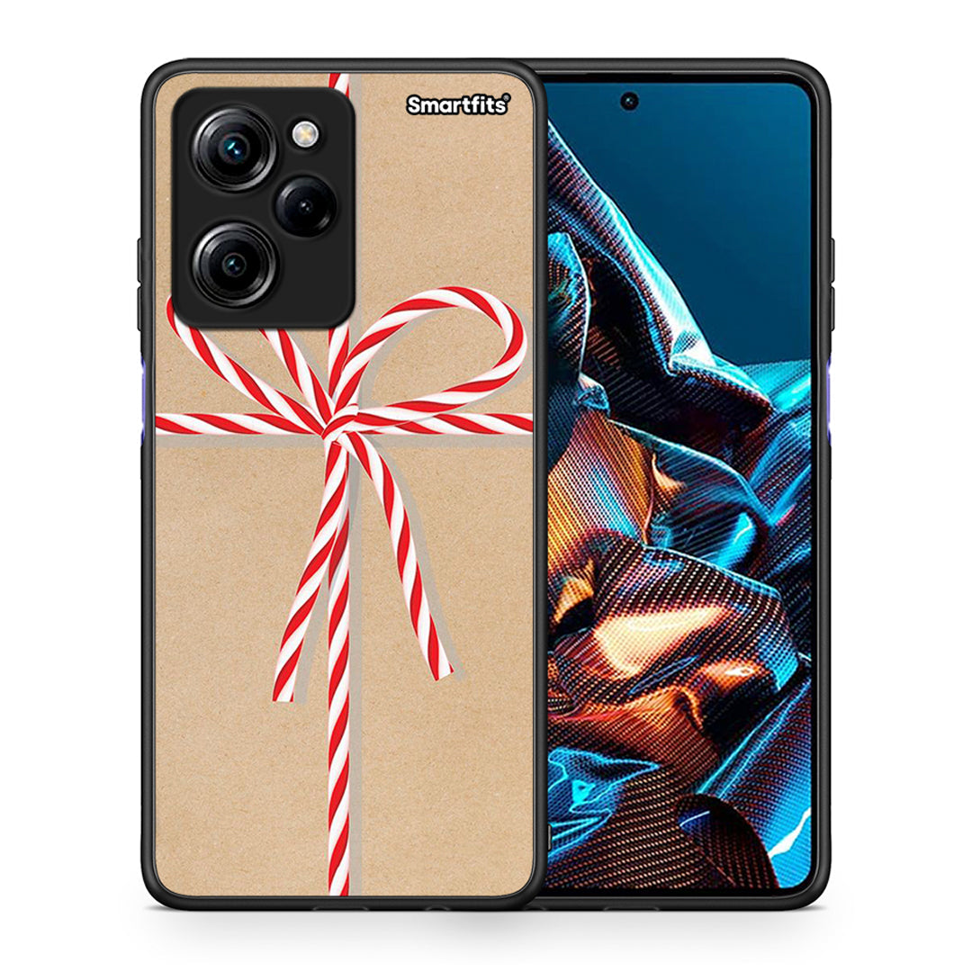 Θήκη Xiaomi Poco X5 Pro 5G Dual Christmas Gift από τη Smartfits με σχέδιο στο πίσω μέρος και μαύρο περίβλημα | Xiaomi Poco X5 Pro 5G Dual Christmas Gift Case with Colorful Back and Black Bezels