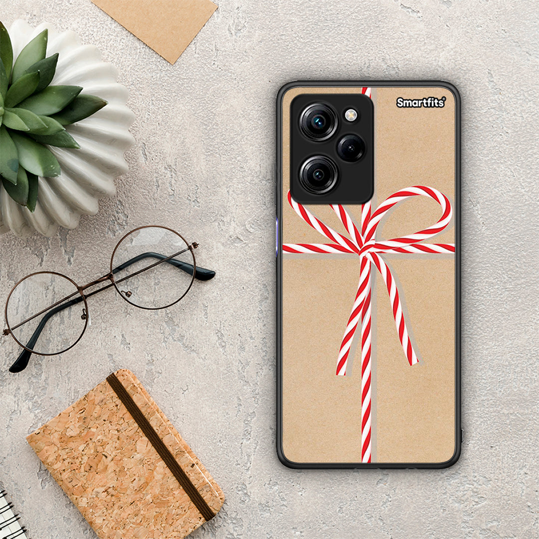 Θήκη Xiaomi Poco X5 Pro 5G Dual Christmas Gift από τη Smartfits με σχέδιο στο πίσω μέρος και μαύρο περίβλημα | Xiaomi Poco X5 Pro 5G Dual Christmas Gift Case with Colorful Back and Black Bezels