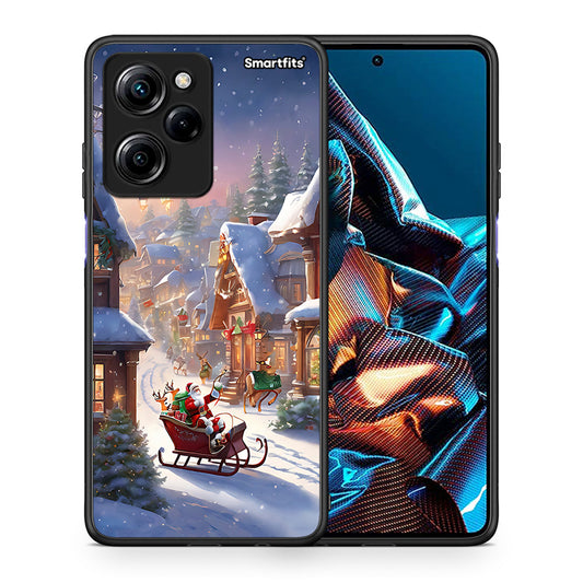 Θήκη Xiaomi Poco X5 Pro 5G Dual Christmas Snow από τη Smartfits με σχέδιο στο πίσω μέρος και μαύρο περίβλημα | Xiaomi Poco X5 Pro 5G Dual Christmas Snow Case with Colorful Back and Black Bezels