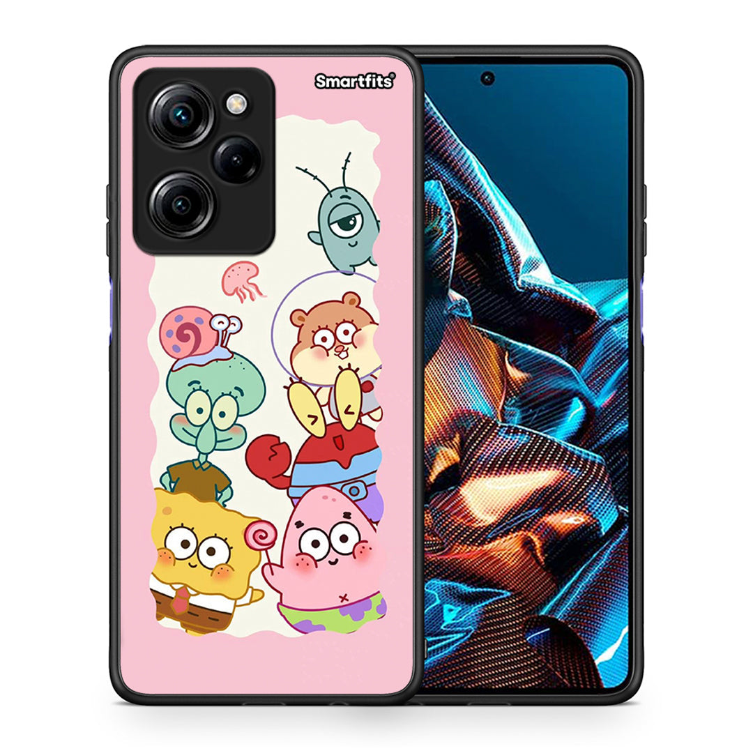 Θήκη Xiaomi Poco X5 Pro 5G Dual Cute Companion από τη Smartfits με σχέδιο στο πίσω μέρος και μαύρο περίβλημα | Xiaomi Poco X5 Pro 5G Dual Cute Companion Case with Colorful Back and Black Bezels