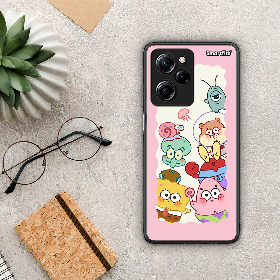 Θήκη Xiaomi Poco X5 Pro 5G Dual Cute Companion από τη Smartfits με σχέδιο στο πίσω μέρος και μαύρο περίβλημα | Xiaomi Poco X5 Pro 5G Dual Cute Companion Case with Colorful Back and Black Bezels