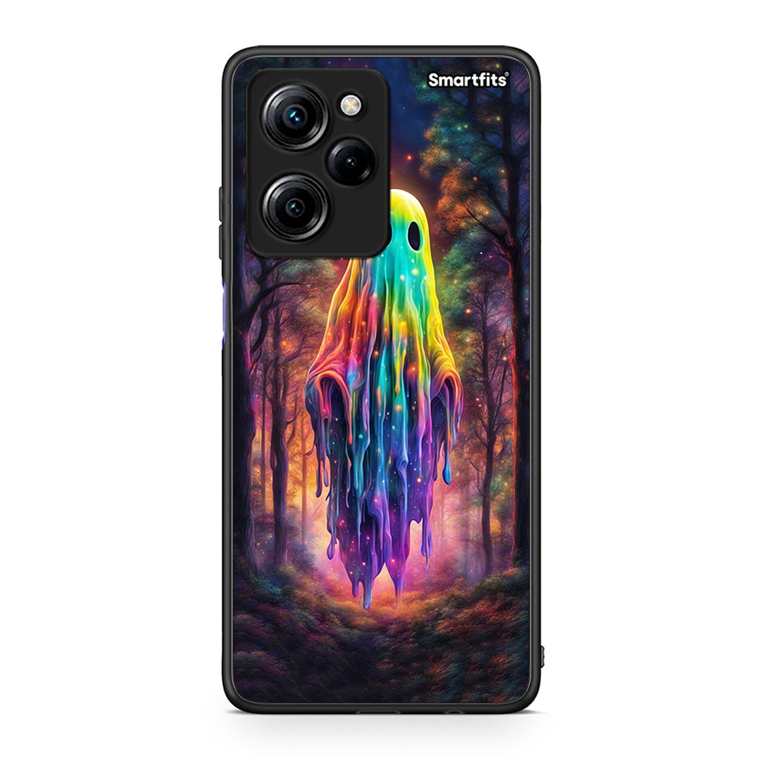 Θήκη Xiaomi Poco X5 Pro 5G Dual Halloween Ghost από τη Smartfits με σχέδιο στο πίσω μέρος και μαύρο περίβλημα | Xiaomi Poco X5 Pro 5G Dual Halloween Ghost Case with Colorful Back and Black Bezels