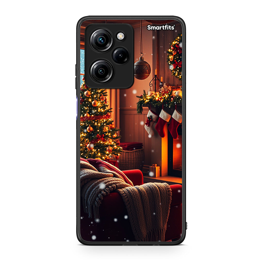 Θήκη Xiaomi Poco X5 Pro 5G Dual Home For Christmas από τη Smartfits με σχέδιο στο πίσω μέρος και μαύρο περίβλημα | Xiaomi Poco X5 Pro 5G Dual Home For Christmas Case with Colorful Back and Black Bezels