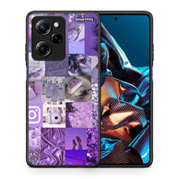 Thumbnail for Θήκη Xiaomi Poco X5 Pro 5G Dual Purple Aesthetic Collage από τη Smartfits με σχέδιο στο πίσω μέρος και μαύρο περίβλημα | Xiaomi Poco X5 Pro 5G Dual Purple Aesthetic Collage Case with Colorful Back and Black Bezels