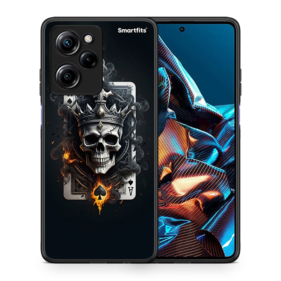 Θήκη Xiaomi Poco X5 Pro 5G Dual Skull King Ace από τη Smartfits με σχέδιο στο πίσω μέρος και μαύρο περίβλημα | Xiaomi Poco X5 Pro 5G Dual Skull King Ace Case with Colorful Back and Black Bezels