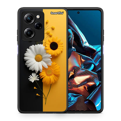 Θήκη Xiaomi Poco X5 Pro 5G Dual Yellow Daisies από τη Smartfits με σχέδιο στο πίσω μέρος και μαύρο περίβλημα | Xiaomi Poco X5 Pro 5G Dual Yellow Daisies Case with Colorful Back and Black Bezels