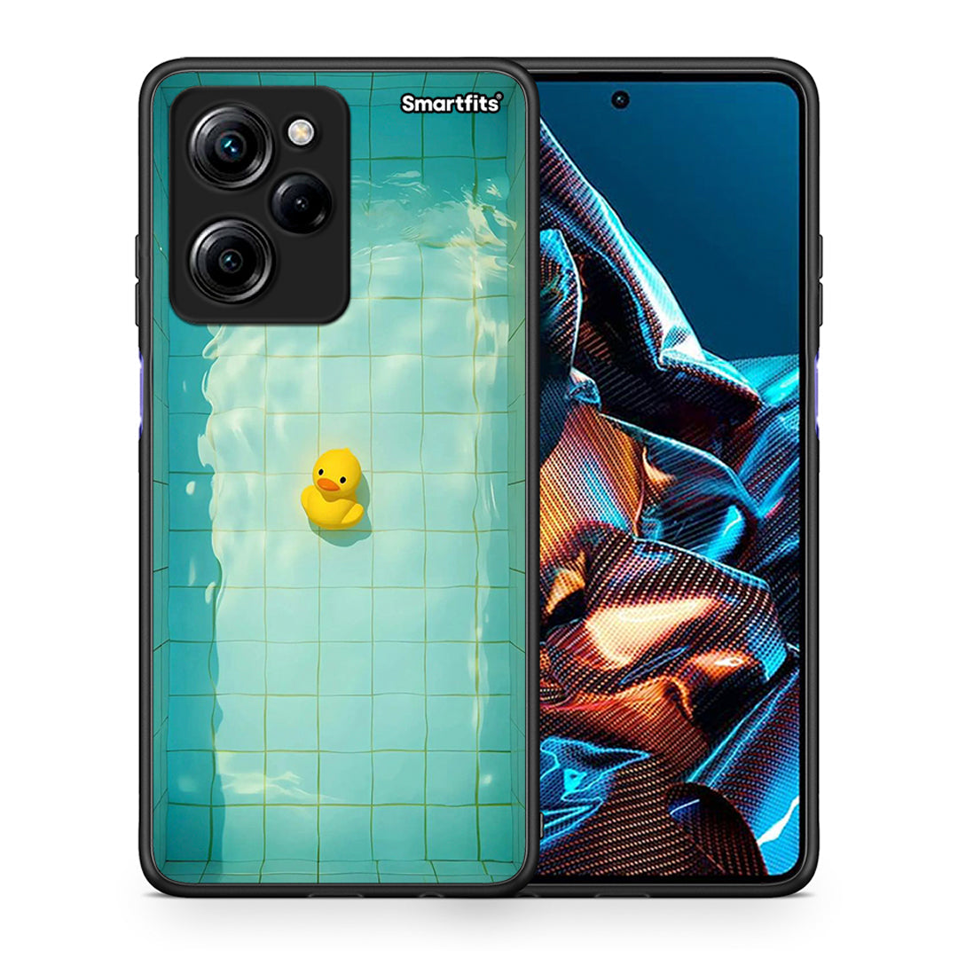 Θήκη Xiaomi Poco X5 Pro 5G Dual Yellow Duck από τη Smartfits με σχέδιο στο πίσω μέρος και μαύρο περίβλημα | Xiaomi Poco X5 Pro 5G Dual Yellow Duck Case with Colorful Back and Black Bezels