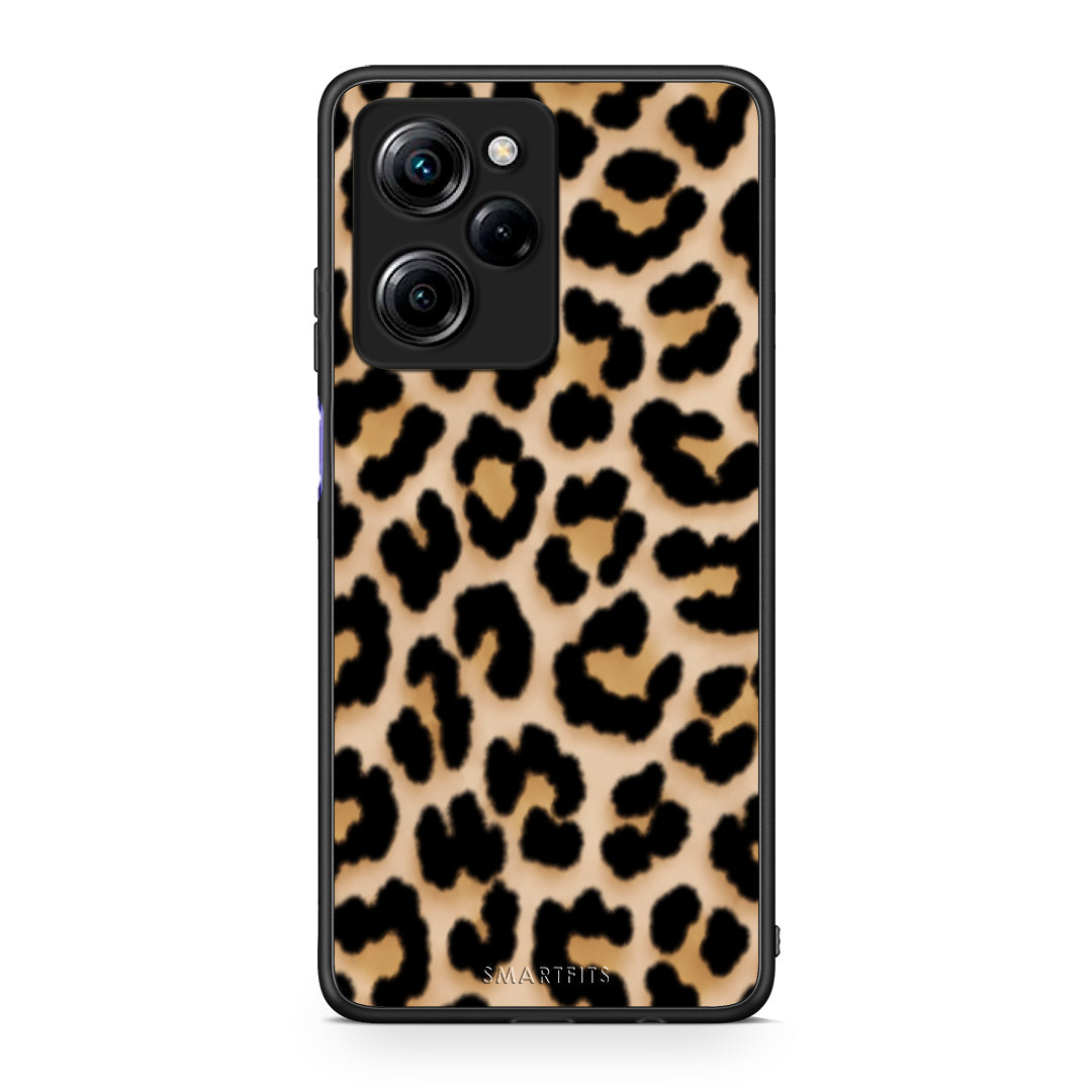Θήκη Xiaomi Poco X5 Pro 5G Dual Leopard Print Tan Small από τη Smartfits με σχέδιο στο πίσω μέρος και μαύρο περίβλημα | Xiaomi Poco X5 Pro 5G Dual Leopard Print Tan Small case with colorful back and black bezels