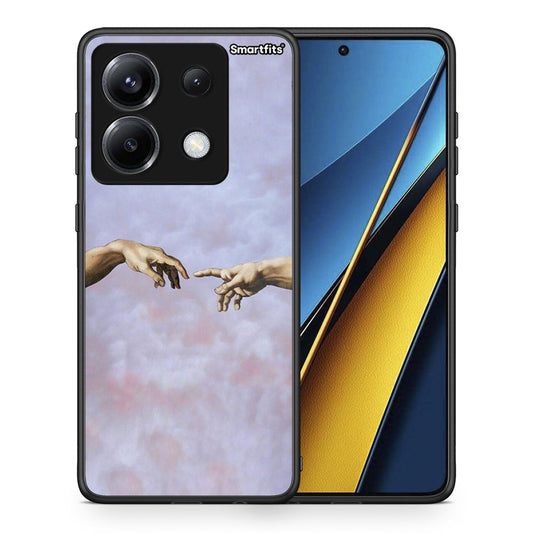 Θήκη Xiaomi Poco X6 Adam Hand από τη Smartfits με σχέδιο στο πίσω μέρος και μαύρο περίβλημα | Xiaomi Poco X6 Adam Hand case with colorful back and black bezels