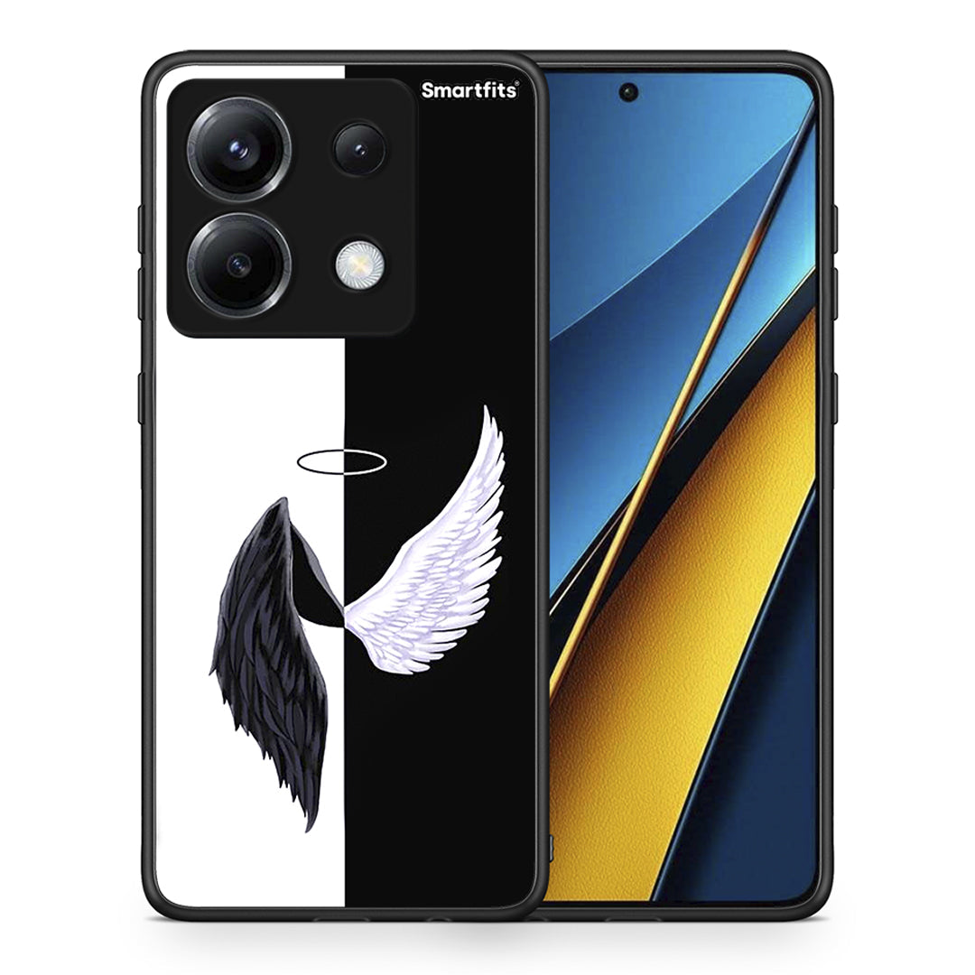 Θήκη Xiaomi Poco X6 Angels Demons από τη Smartfits με σχέδιο στο πίσω μέρος και μαύρο περίβλημα | Xiaomi Poco X6 Angels Demons case with colorful back and black bezels