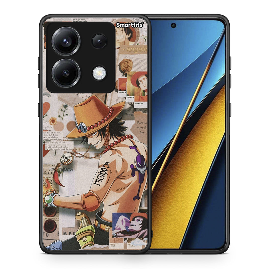 Θήκη Xiaomi Poco X6 Anime Collage από τη Smartfits με σχέδιο στο πίσω μέρος και μαύρο περίβλημα | Xiaomi Poco X6 Anime Collage case with colorful back and black bezels