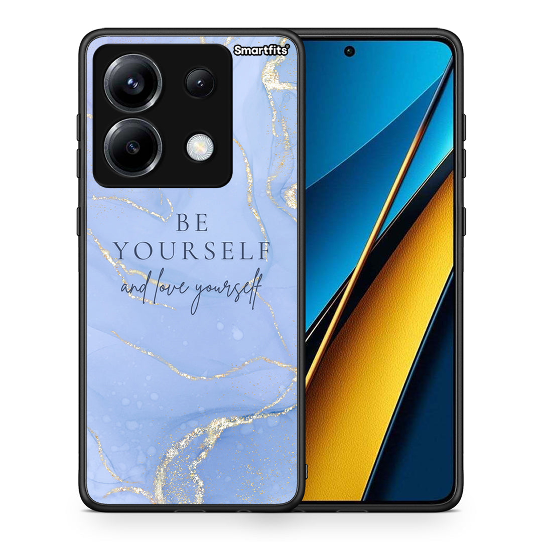 Θήκη Xiaomi Poco X6 Be Yourself από τη Smartfits με σχέδιο στο πίσω μέρος και μαύρο περίβλημα | Xiaomi Poco X6 Be Yourself case with colorful back and black bezels