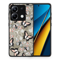 Thumbnail for Θήκη Xiaomi Poco X6 Butterflies Boho από τη Smartfits με σχέδιο στο πίσω μέρος και μαύρο περίβλημα | Xiaomi Poco X6 Butterflies Boho case with colorful back and black bezels