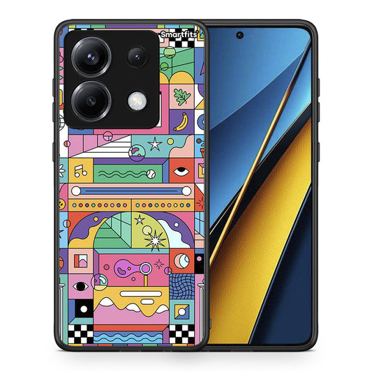 Θήκη Xiaomi Poco X6 Bubbles Soap από τη Smartfits με σχέδιο στο πίσω μέρος και μαύρο περίβλημα | Xiaomi Poco X6 Bubbles Soap case with colorful back and black bezels