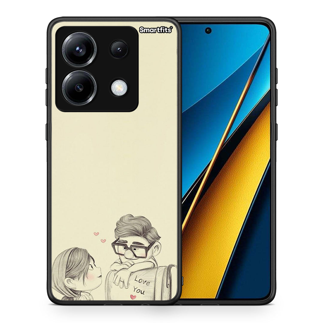 Θήκη Xiaomi Poco X6 Carl And Ellie από τη Smartfits με σχέδιο στο πίσω μέρος και μαύρο περίβλημα | Xiaomi Poco X6 Carl And Ellie case with colorful back and black bezels