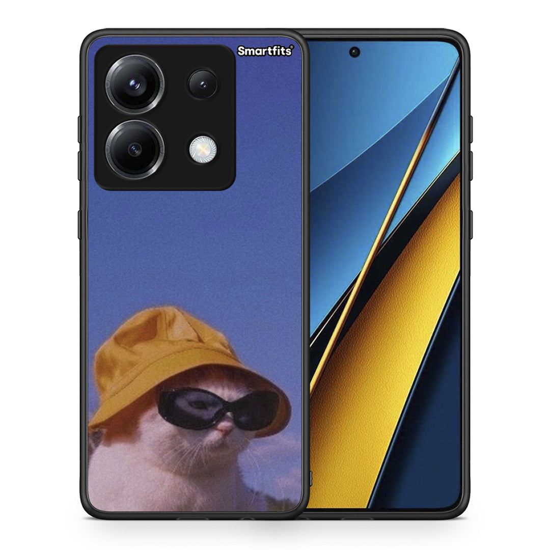Θήκη Xiaomi Poco X6 Cat Diva από τη Smartfits με σχέδιο στο πίσω μέρος και μαύρο περίβλημα | Xiaomi Poco X6 Cat Diva case with colorful back and black bezels
