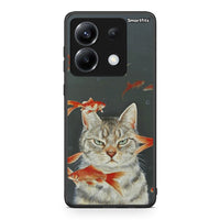 Thumbnail for Xiaomi Poco X6 Cat Goldfish θήκη από τη Smartfits με σχέδιο στο πίσω μέρος και μαύρο περίβλημα | Smartphone case with colorful back and black bezels by Smartfits
