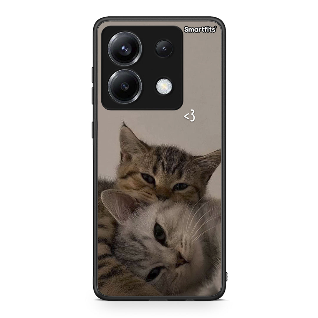 Xiaomi Poco X6 Cats In Love Θήκη από τη Smartfits με σχέδιο στο πίσω μέρος και μαύρο περίβλημα | Smartphone case with colorful back and black bezels by Smartfits