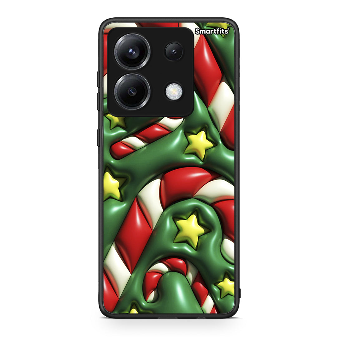 Xiaomi Poco X6 Christmas Bubbles θήκη από τη Smartfits με σχέδιο στο πίσω μέρος και μαύρο περίβλημα | Smartphone case with colorful back and black bezels by Smartfits