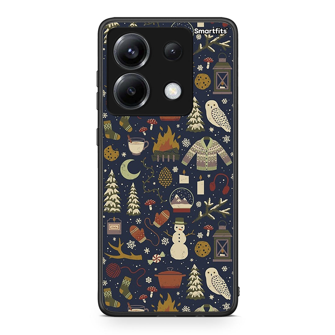 Xiaomi Poco X6 Christmas Elements θήκη από τη Smartfits με σχέδιο στο πίσω μέρος και μαύρο περίβλημα | Smartphone case with colorful back and black bezels by Smartfits