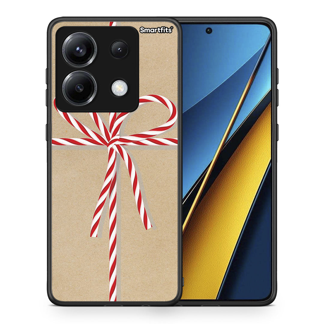 Θήκη Xiaomi Poco X6 Christmas Gift από τη Smartfits με σχέδιο στο πίσω μέρος και μαύρο περίβλημα | Xiaomi Poco X6 Christmas Gift case with colorful back and black bezels