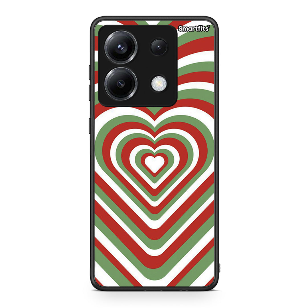 Xiaomi Poco X6 Christmas Hearts θήκη από τη Smartfits με σχέδιο στο πίσω μέρος και μαύρο περίβλημα | Smartphone case with colorful back and black bezels by Smartfits