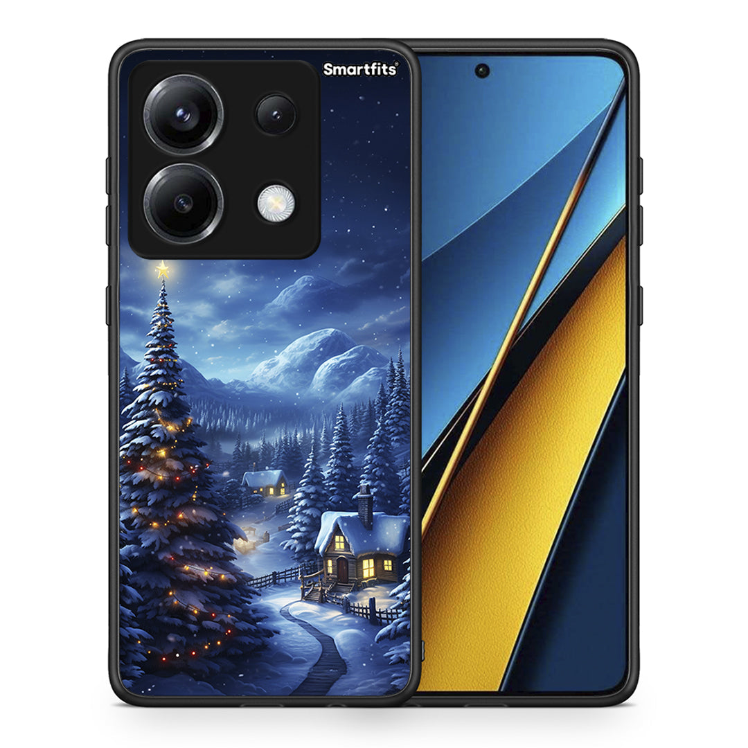 Θήκη Xiaomi Poco X6 Christmas Scenery από τη Smartfits με σχέδιο στο πίσω μέρος και μαύρο περίβλημα | Xiaomi Poco X6 Christmas Scenery case with colorful back and black bezels