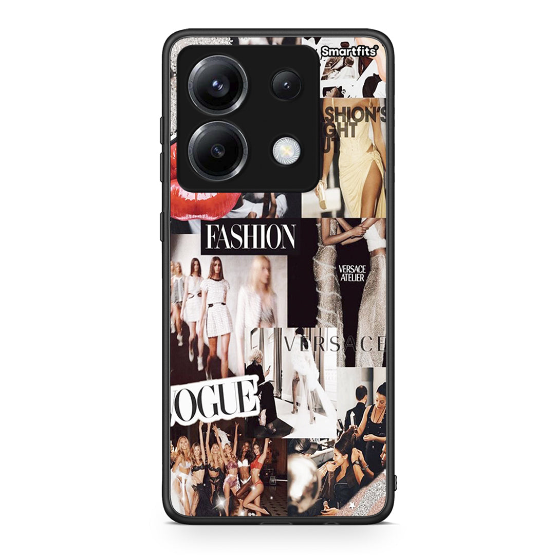 Xiaomi Poco X6 Collage Fashion Θήκη Αγίου Βαλεντίνου από τη Smartfits με σχέδιο στο πίσω μέρος και μαύρο περίβλημα | Smartphone case with colorful back and black bezels by Smartfits