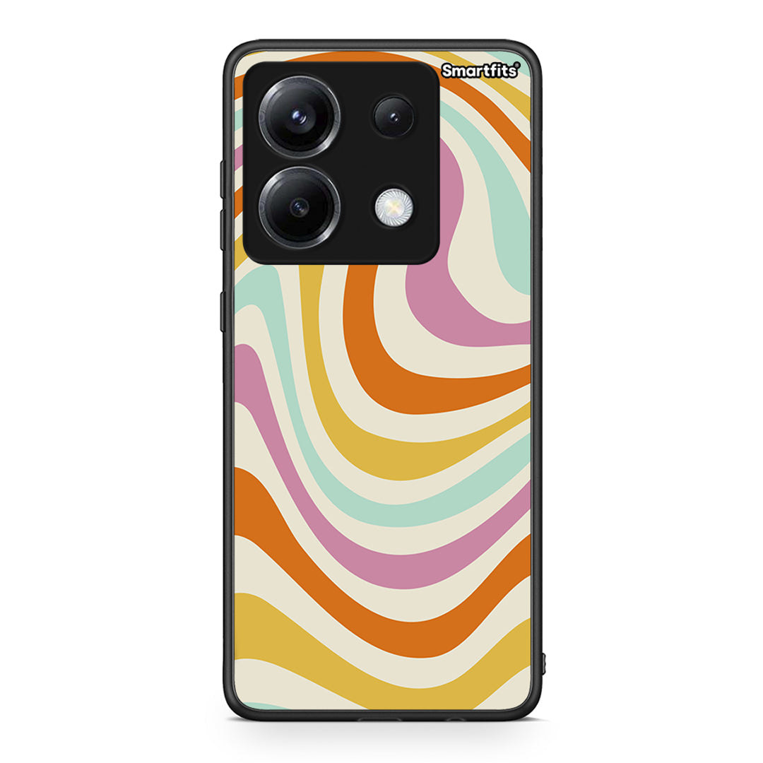 Xiaomi Poco X6 Colourful Waves θήκη από τη Smartfits με σχέδιο στο πίσω μέρος και μαύρο περίβλημα | Smartphone case with colorful back and black bezels by Smartfits