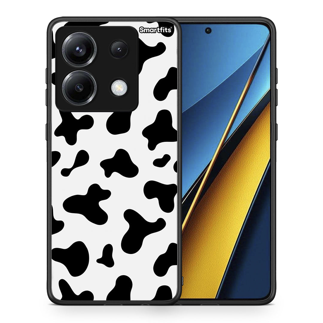 Θήκη Xiaomi Poco X6 Cow Print από τη Smartfits με σχέδιο στο πίσω μέρος και μαύρο περίβλημα | Xiaomi Poco X6 Cow Print case with colorful back and black bezels