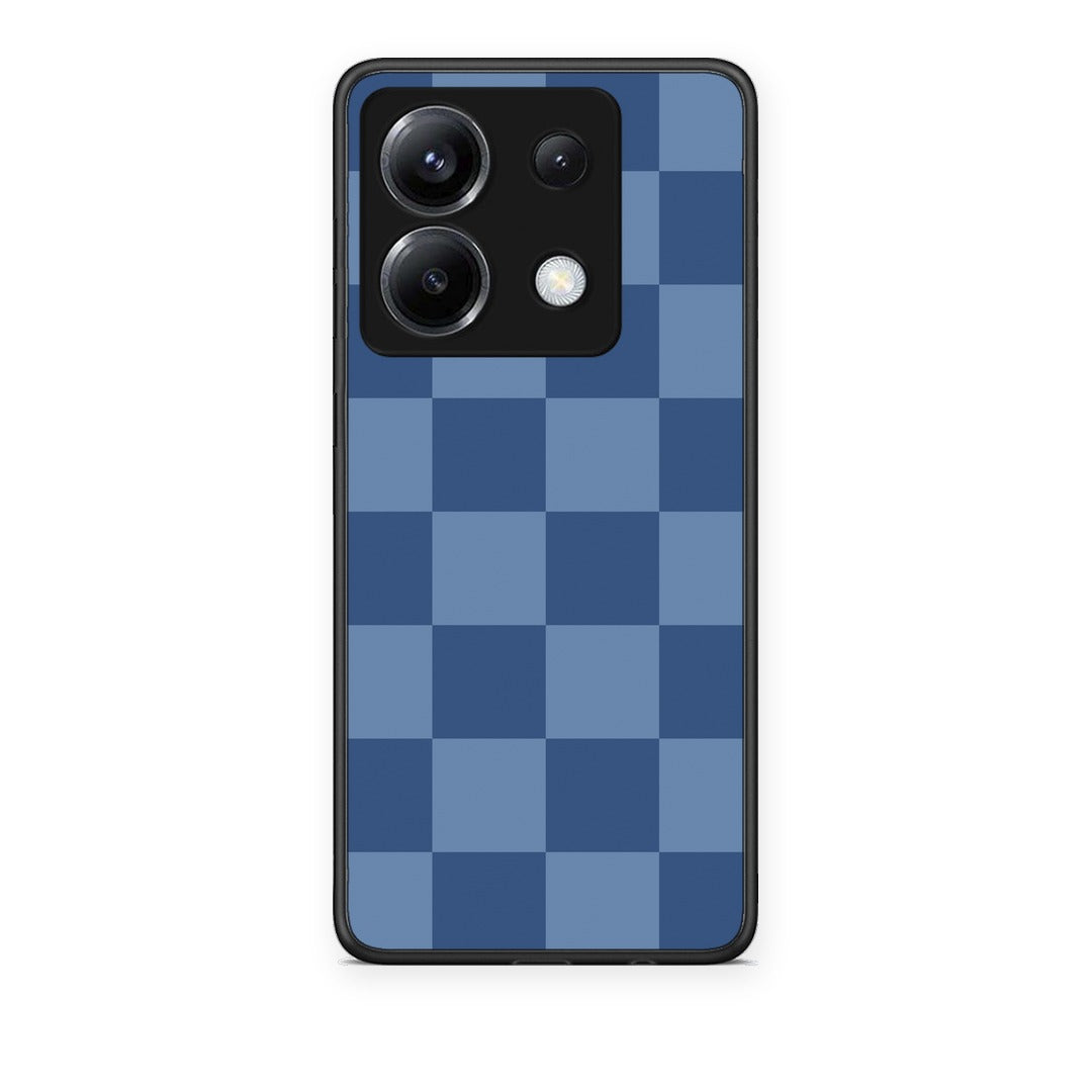 Θήκη Xiaomi Poco X6 Denim Blue Checkerboard από τη Smartfits με σχέδιο στο πίσω μέρος και μαύρο περίβλημα | Xiaomi Poco X6 Denim Blue Checkerboard case with colorful back and black bezels