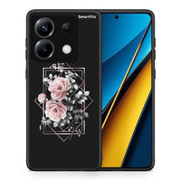 Thumbnail for Θήκη Xiaomi Poco X6 Frame Flower από τη Smartfits με σχέδιο στο πίσω μέρος και μαύρο περίβλημα | Xiaomi Poco X6 Frame Flower case with colorful back and black bezels