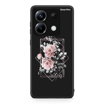 4 - Xiaomi Poco X6 Frame Flower case, cover, bumper
