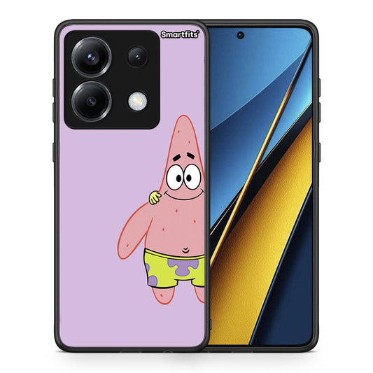 Θήκη Xiaomi Poco X6 Friends Patrick από τη Smartfits με σχέδιο στο πίσω μέρος και μαύρο περίβλημα | Xiaomi Poco X6 Friends Patrick case with colorful back and black bezels