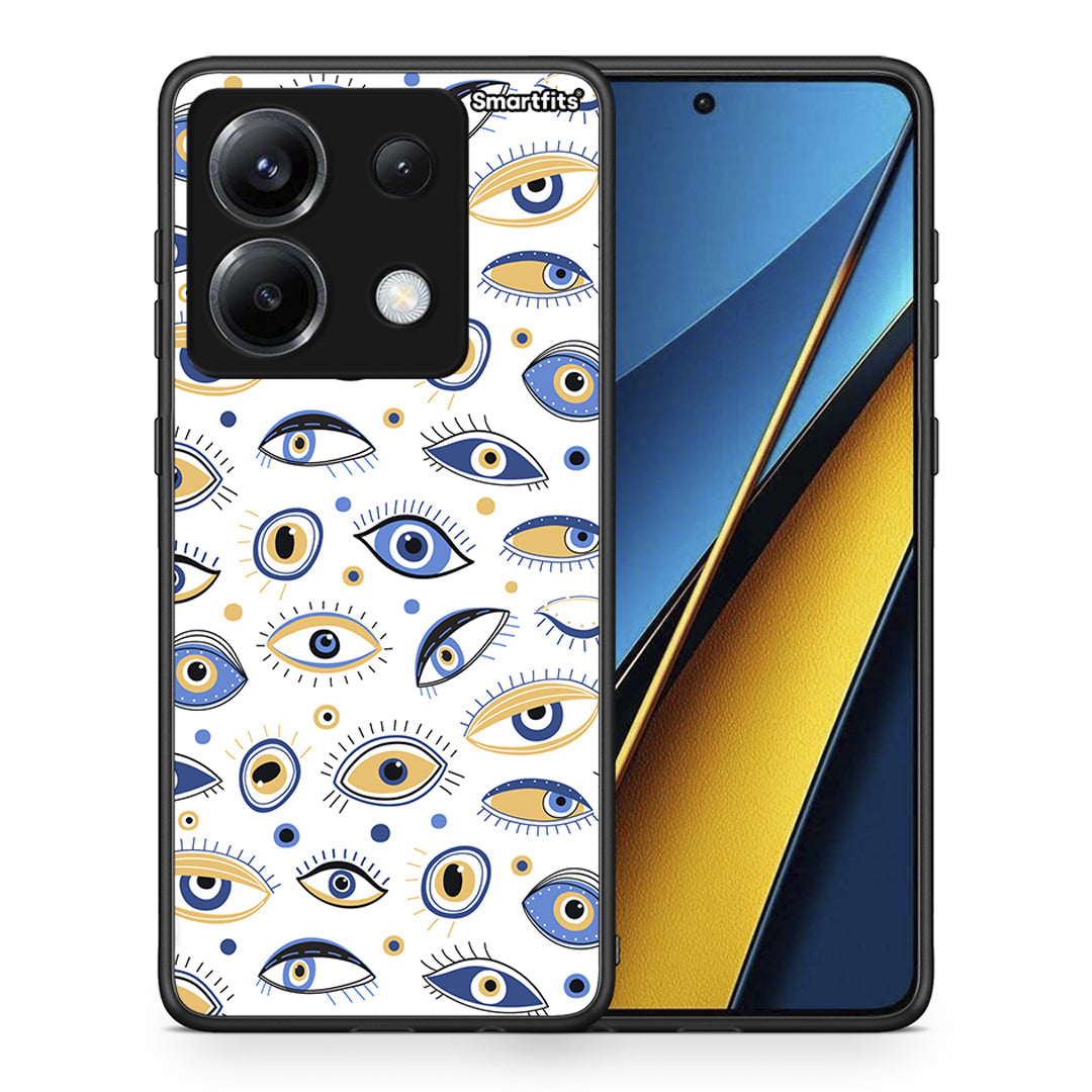 Θήκη Xiaomi Poco X6 Ftou Ftou από τη Smartfits με σχέδιο στο πίσω μέρος και μαύρο περίβλημα | Xiaomi Poco X6 Ftou Ftou case with colorful back and black bezels