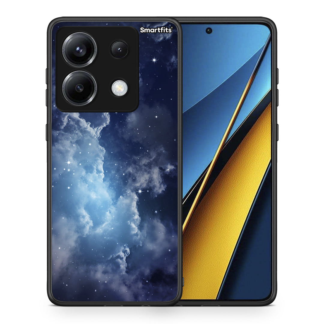 Θήκη Xiaomi Poco X6 Blue Sky Galaxy από τη Smartfits με σχέδιο στο πίσω μέρος και μαύρο περίβλημα | Xiaomi Poco X6 Blue Sky Galaxy case with colorful back and black bezels