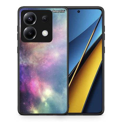 Θήκη Xiaomi Poco X6 Rainbow Galaxy από τη Smartfits με σχέδιο στο πίσω μέρος και μαύρο περίβλημα | Xiaomi Poco X6 Rainbow Galaxy case with colorful back and black bezels