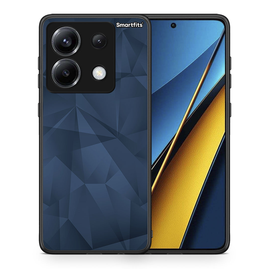 Θήκη Xiaomi Poco X6 Blue Abstract Geometric από τη Smartfits με σχέδιο στο πίσω μέρος και μαύρο περίβλημα | Xiaomi Poco X6 Blue Abstract Geometric case with colorful back and black bezels