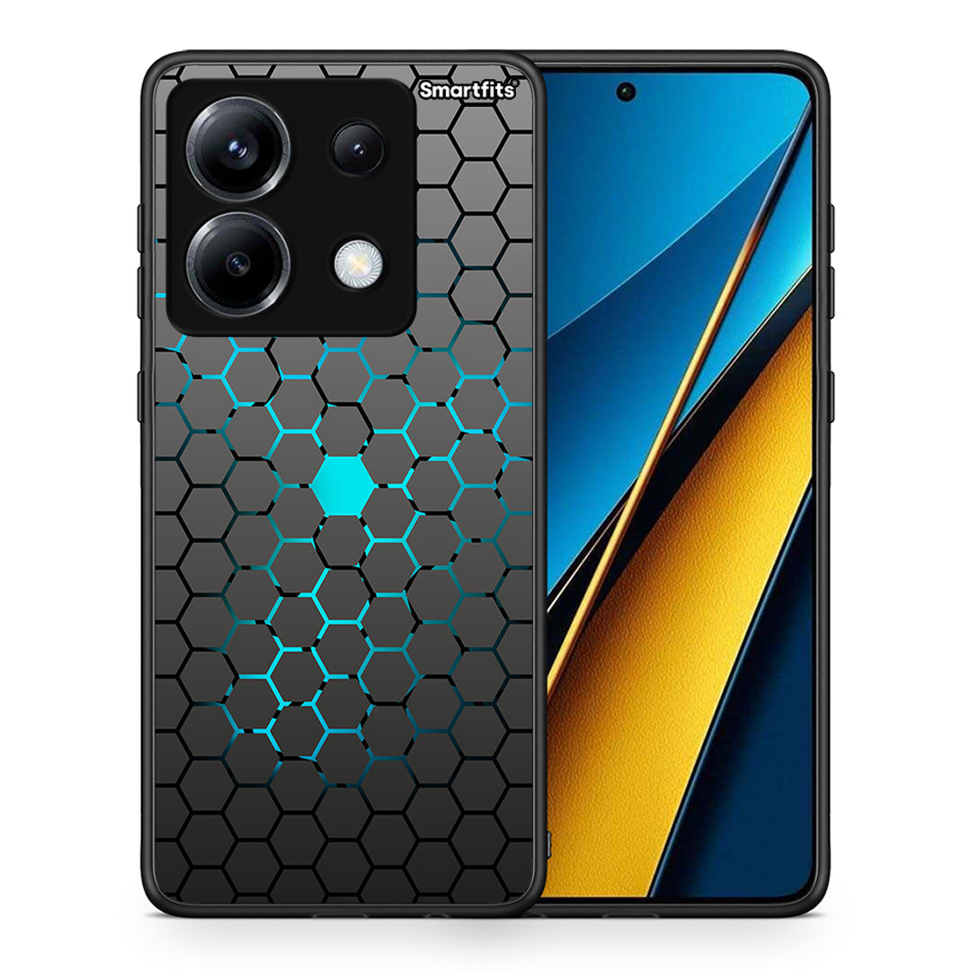 Θήκη Xiaomi Poco X6 Hexagonal Geometric από τη Smartfits με σχέδιο στο πίσω μέρος και μαύρο περίβλημα | Xiaomi Poco X6 Hexagonal Geometric case with colorful back and black bezels