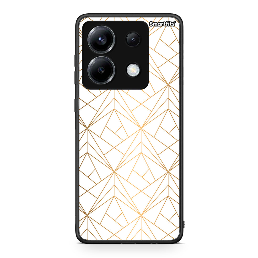 111 - Xiaomi Poco X6 Luxury White Geometric case, cover, bumper