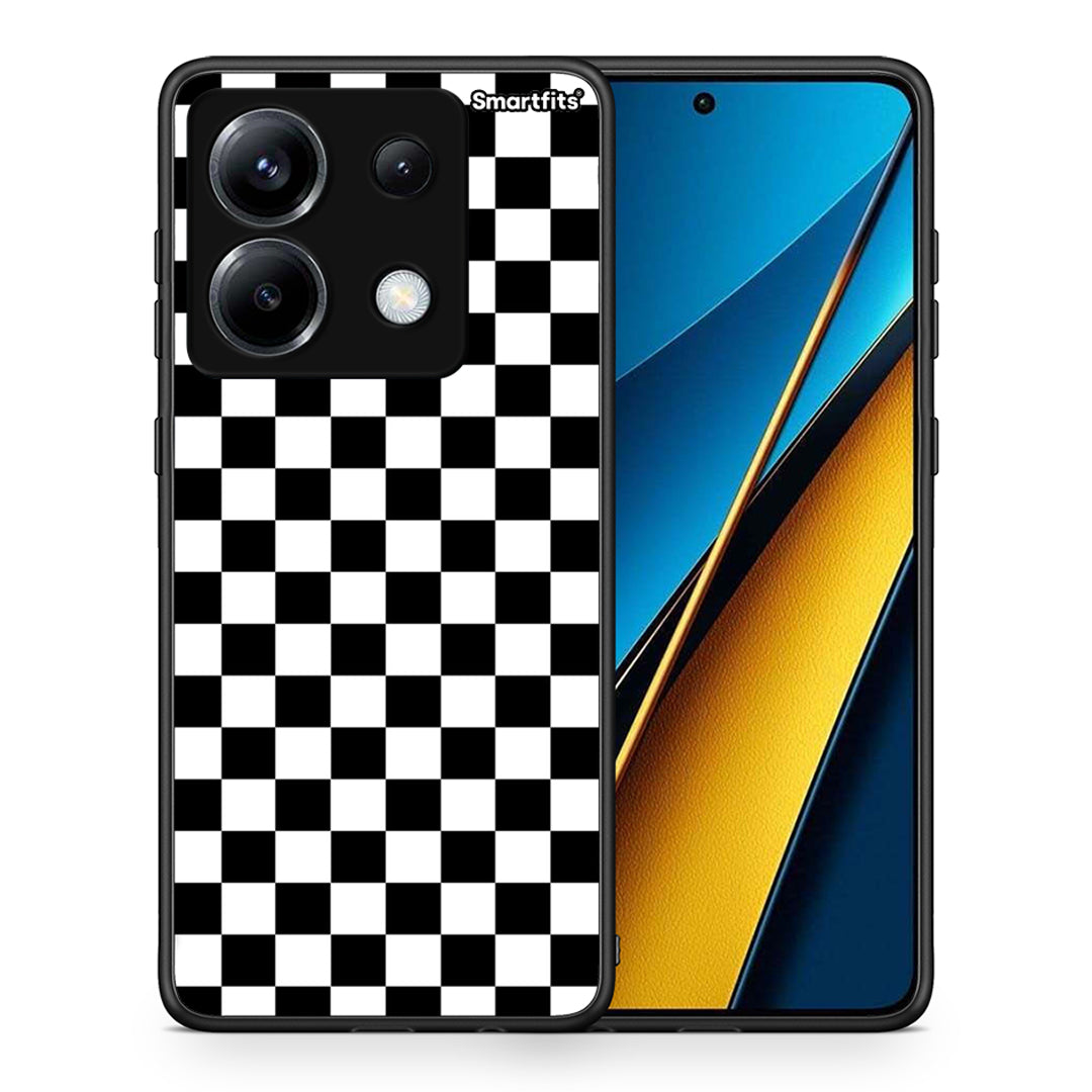 Θήκη Xiaomi Poco X6 Squares Geometric από τη Smartfits με σχέδιο στο πίσω μέρος και μαύρο περίβλημα | Xiaomi Poco X6 Squares Geometric case with colorful back and black bezels