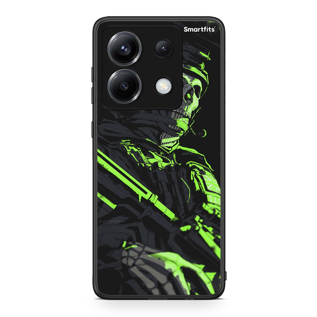 Xiaomi Poco X6 Green Soldier Θήκη Αγίου Βαλεντίνου από τη Smartfits με σχέδιο στο πίσω μέρος και μαύρο περίβλημα | Smartphone case with colorful back and black bezels by Smartfits