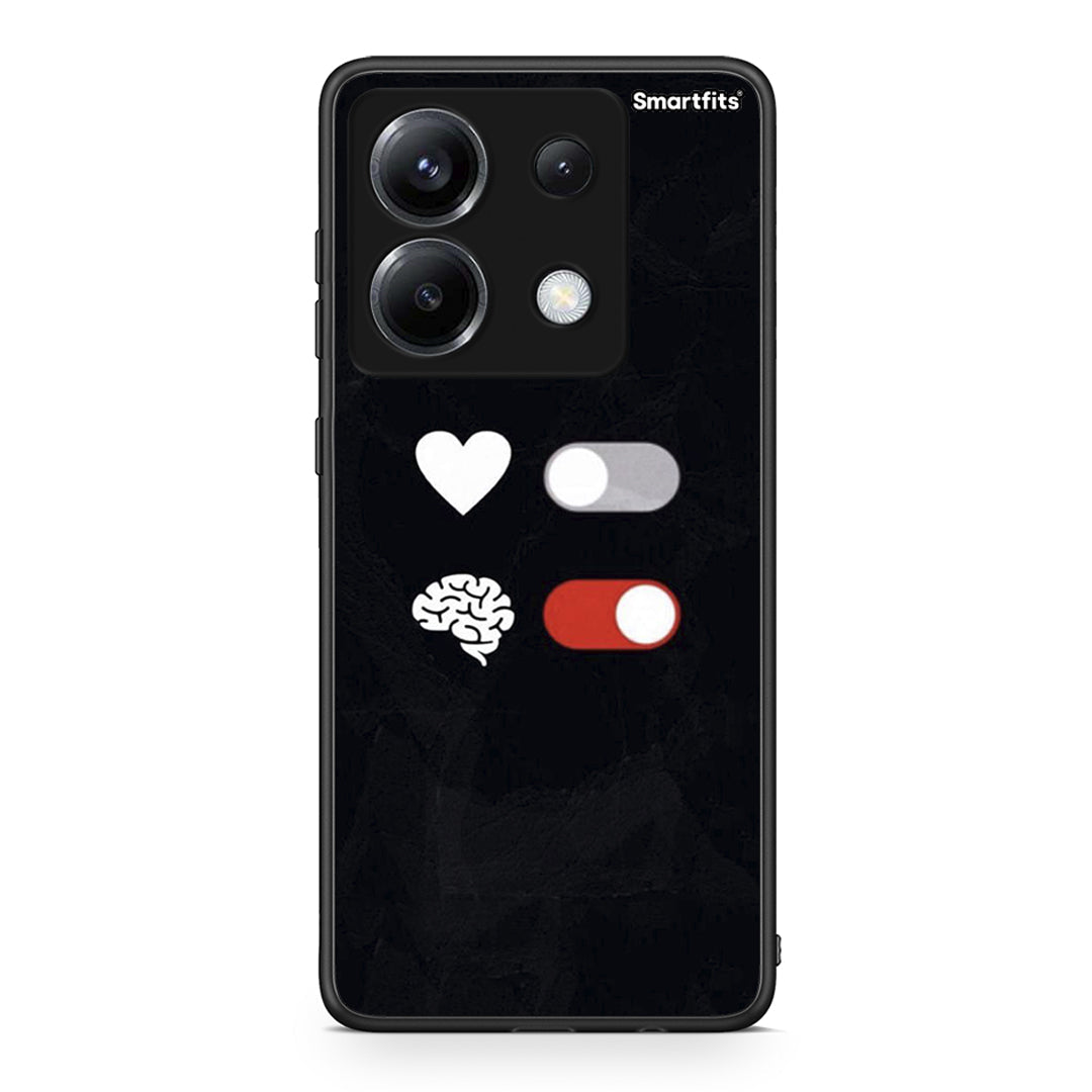 Xiaomi Poco X6 Heart Vs Brain Θήκη Αγίου Βαλεντίνου από τη Smartfits με σχέδιο στο πίσω μέρος και μαύρο περίβλημα | Smartphone case with colorful back and black bezels by Smartfits